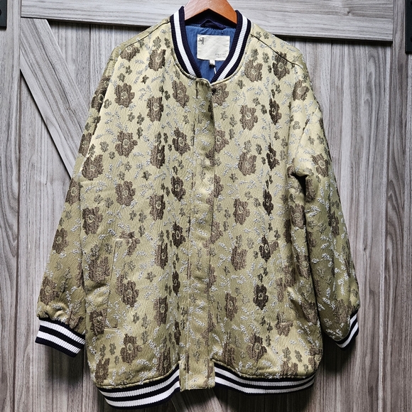 Anthropologie Pilcro Slouchy Floral Bomber Jacket - Picture 2 of 16